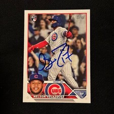 NELSON VELAZQUEZ Signed Autographed 2023 Topps Update Series Card Cubs RC #US31