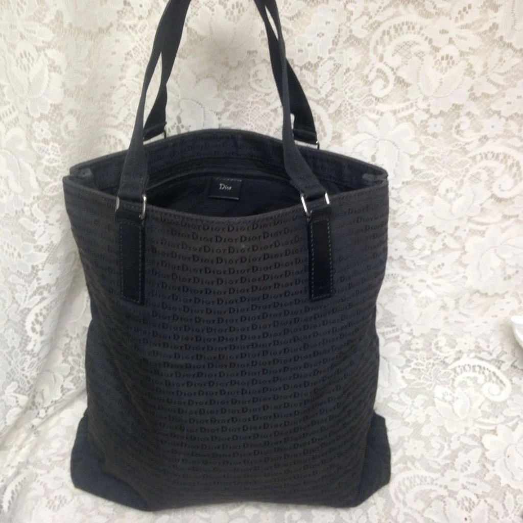 Grand sac fourre tout en toile mono trotteur marron noir 15 pouces x 15 n x 4 pouces