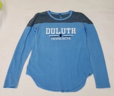 Blue 84 Duluth Minnesota Blue Long Sleeve Gray Elbow Patch T
