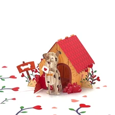 Pop Up Greeting Card Lovely Dog Love Message Animal Lover Wedding Card Gift for