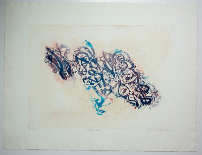 Aki Roland: Farb-Radierung ''chevre'' 2/20 Ex. 1971