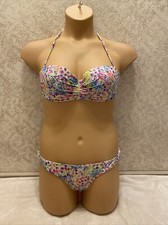 Victoria Secret Swim Bikini. Multicolor Floral. 34d Top Itsy Bottom Size Medium