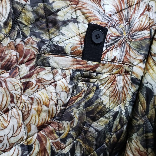 Adidas Y-3 Yohji Yamamoto Jacket Men XL Brown Quilted Floral Satin Street DP0503 - Picture 13 of 24