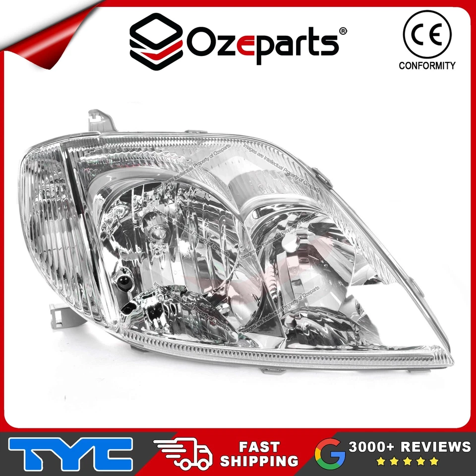 Pair LH+RH Head Light Lamp For Toyota Corolla (01-04 Hatch) (01-07 Sedan Wagon) - Image 4 of 4