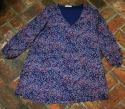 Three Eighty Two Above The Knee Long Sleeve Dress Size Large Bright Colors