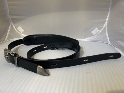 NEW Levy's PM23 Adjustable Guitar Strap Carving Leather BLACK 1 inch 2.25 pad