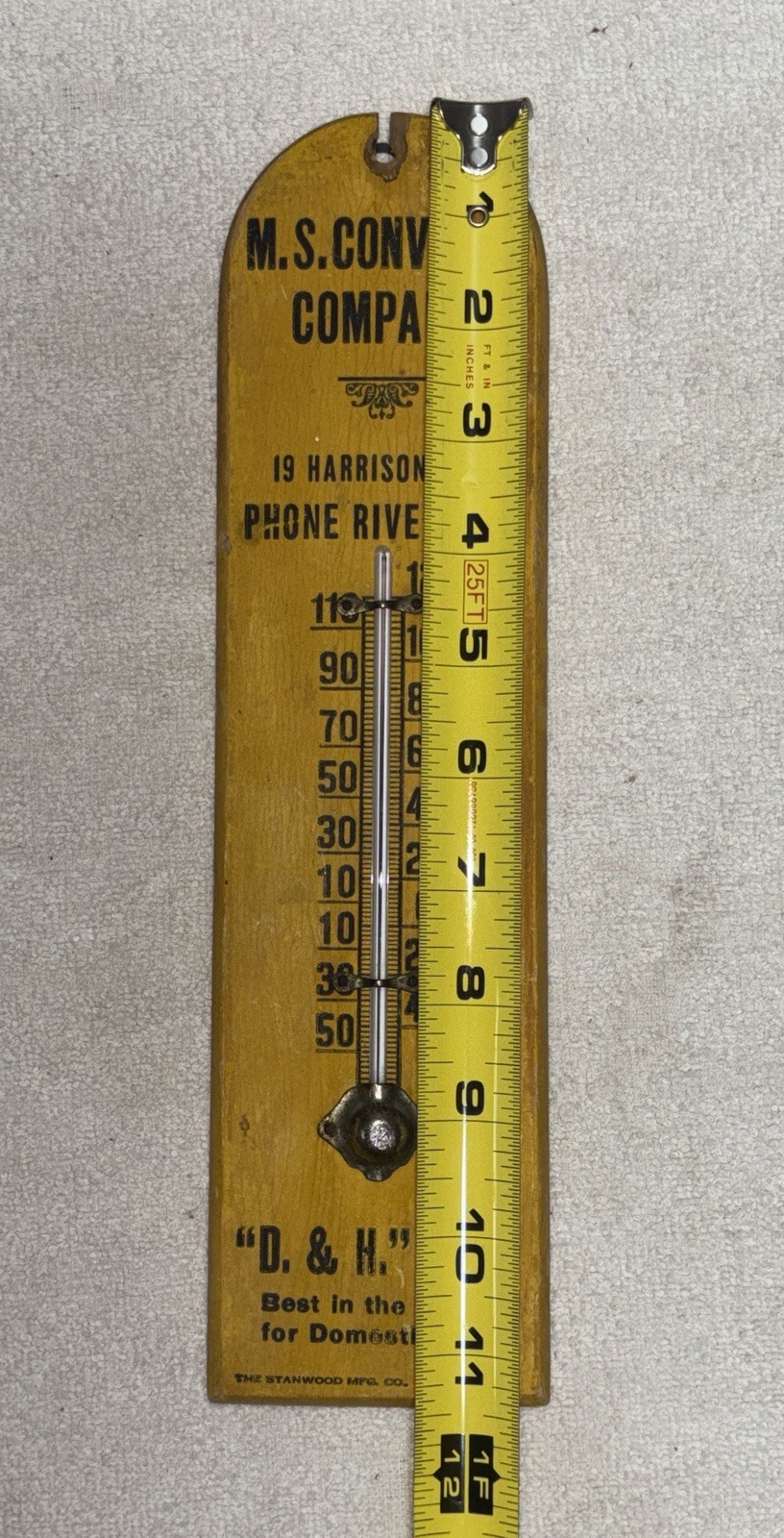 M.S. Converse Company-Advertising Thermometer-Coal Dealer-Delaware & Hudson RR thumbnail 5
