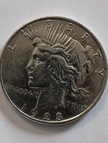 1923 D SILVER PEACE DOLLAR 90% SILVER VERY FINE CONDITION