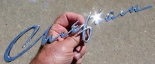 Nice 1958 Pontiac Chieftain Quarter Panel Script Emblem