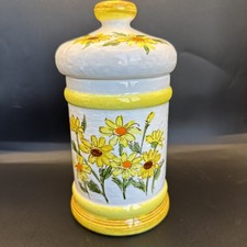 Vintage 1979 Sears Roebuck Daisies 8 in Kitchen Canister Lidded Jar
