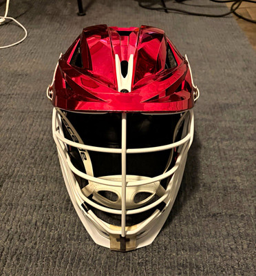 Cascade XRS Pro Lacrosse Red Chrome Full Face Helmet Lg Red/White