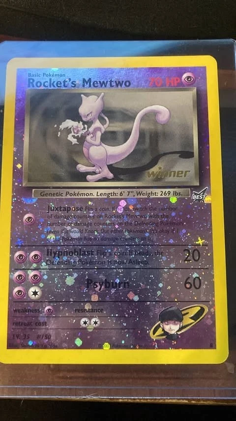 Rockets Mewtwo Winner Reverse Holo #8 Lightly played. Moderate wear. Excellent. - Image 4 of 4