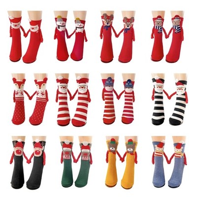 Funny Crew Socks Christmas Gifts Couple Socks Holding Hands Socks