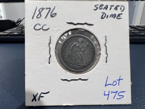 1876-CC 10c Seated Liberty Silver Dime (EX)