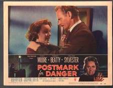 Postmark for Danger-Lobby Card-#5-1956-Terry Moore-William Sylvester 