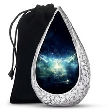 Angel of Peace Funeral Large Urn for Ashes Adult Father  Mother 10 Inch 