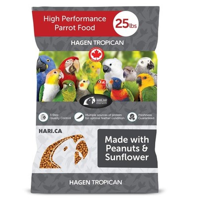 Bird Food Pellets 2mm 25 lb Bag Small Parrots Peanuts Sunflower HARI Tropican