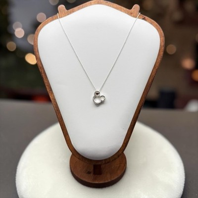Disney I Love Mickey Halskette mit Anhänger feinversilbert Swarovski Kristall Neu mit Etikett