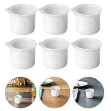 6 Pcs Resin Liquid Cups Silicone Flexible Measuring Epoxy Accessories