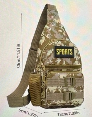 Green/Brown Army Digital Design Crossbody Versatile Use Bag:   Sports  Unisex
