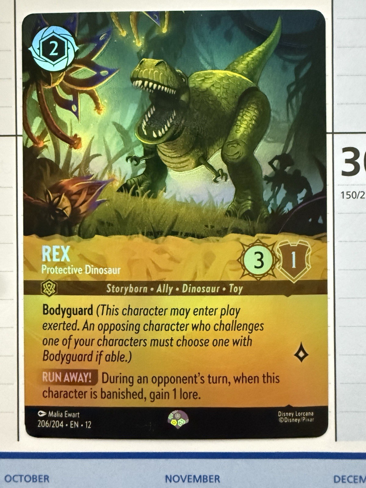 Rex - Protective Dinosaur - Epic 206/204 - Wilds Unknown Disney Lorcana