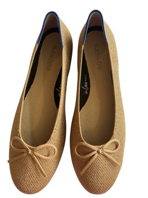 Rothy s The Ballet Flat Goldstone Size 10.5 Toe Bow BRAND NEW