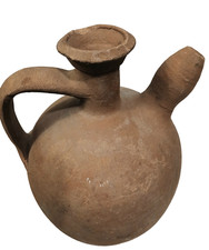 Vinage Clay Stone Pot Water Pitcher 12" Estate Find Pottery Small chips on rim