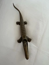 Brass Metal Nut Cracker Alligator Shape 6.5" Vintage