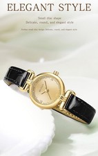 Exquisite round diamond inlaid dial, elegant quartz waterproof women's watch