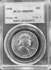 1948 FRANKLIN HALF DOLLAR FBL PCGS MS65