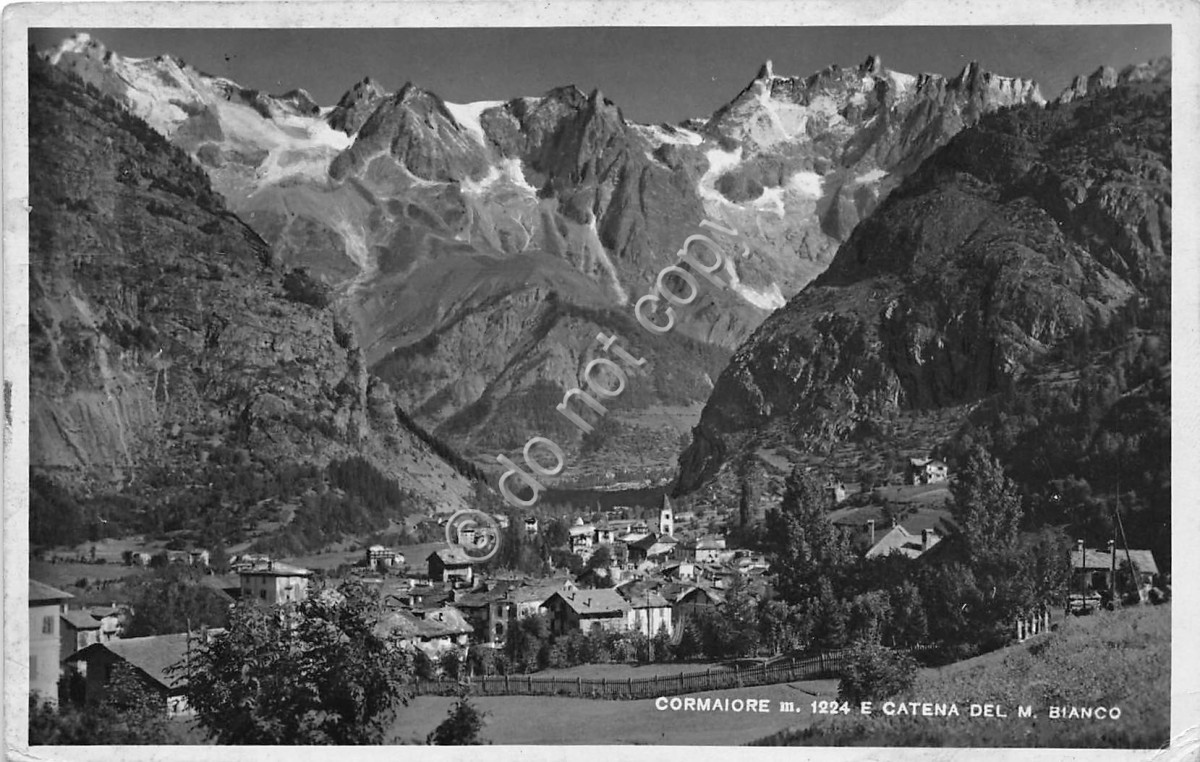 Cartolina Courmayeur panorama anni '30