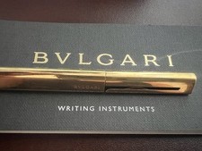 BULGARI penna sfera Eccentric Twist placcata oro astuccio garanzia scrive