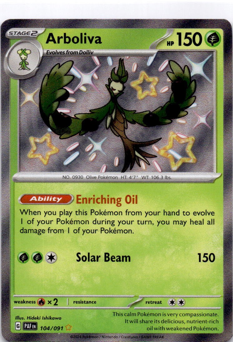 2024 Arboliva Shiny Rare SV: Paldean Fates 104/091