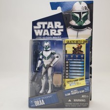 Star Wars   The  Clone Wars-  Clone Trooper Draa CW35 Figure  & Battle Game Card
