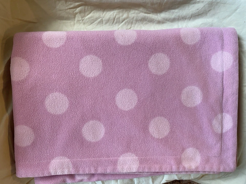 Manta de bebé Amy Coe rosa a lunares suave polar reversible 30" x 40" suave Foto 2 de 4