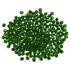 250pcs 6mm Bicone Glass Crystal Beads, Faceted Beads Dark Green