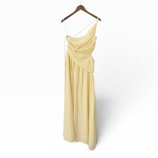 Lulus Marcela Pale Yellow Ruched One-Shoulder Maxi Dress size XL