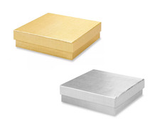 BULK Silver or Gold Linen Cotton Filled Gift Boxes - WHOLESALE