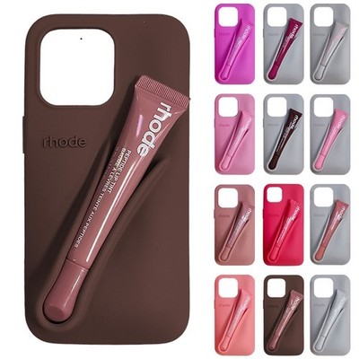 Rhode Lippen-Hülle für iPhone 14-16 Serie mit Ribbon + Rhode Ribbon Lippenfarbe