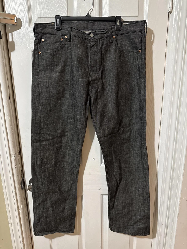 Jeans Levis 501 para hombre 36x32 índigo botón mosca cono denim blanco roble encogible a medida Foto 3 de 4