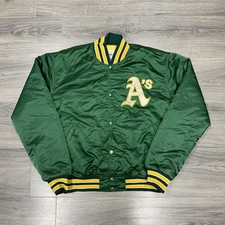 Vintage 1980S Starter Oakland Athletics Satin Jacket XL Rare Men  s Green MLB