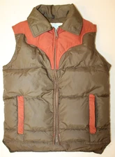 VTG Womens Size 10  - SCHOTT NYC Down Western TALON Zipper Puffer Vest USA