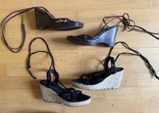 2 Paar Schnür Sandalen 36-37 * Wedges mit Keilabsatz  Pin Up 50s Style Schuhe