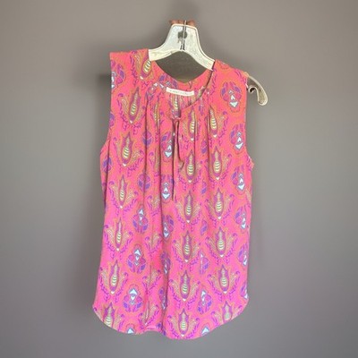 Violet &Claire Sleeveless Floral Print Blouse 100% Polyester Size M