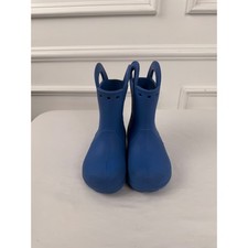 Crocs Handle It Rain Boots Kids Blue Waterproof Pull On Boots 12803 C10