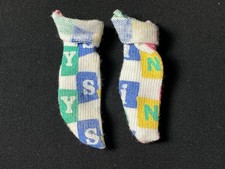 Sindy Free Wheelin socks 1989 multi colour logo ankle 8125 fits 12" doll