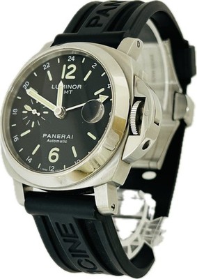 Panerai Luminor GMT PAM00244 OP6626 Black Automatic Mens Watch Excellent A5679