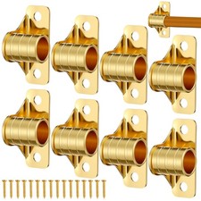 8 PCS Gold Outside Mount Curtain Rod Bracket 3/8 Inch Bracket Set Hardware