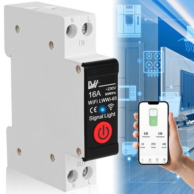 Smart Leitungsschutzschalter WLAN 1P Hutschiene Fernbedienung ABS Gehäuse