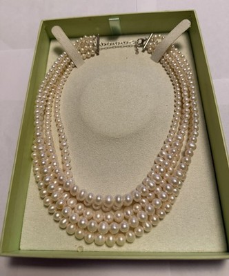 Ross + Simons 4-8.5 mm Five Strand Cultured Pearl Necklace With Sterling Clasp